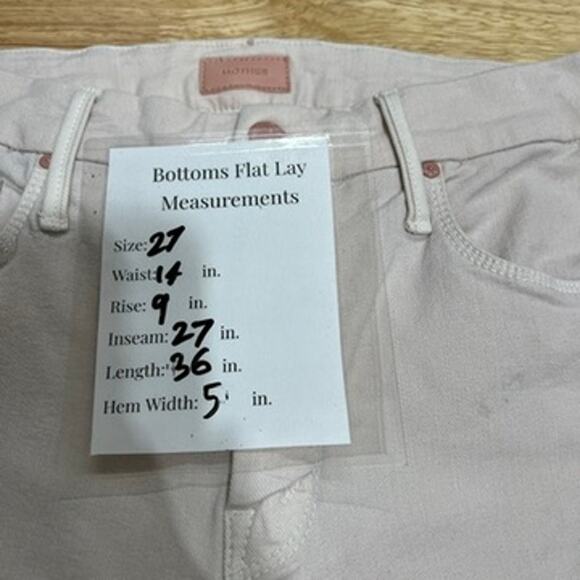 Mother The Looker Ankle Step Fray Jeans in Pink Lemonade Women's 27 Easter - Picture 12 of 12